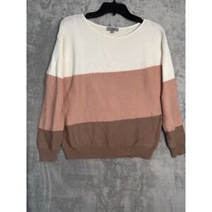 Revolution by Revolve Sweater Womens Small Colorblock Knit Crewneck